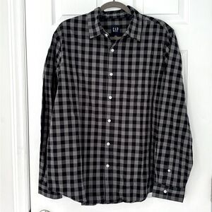 NWT Men’s GAP large grey plaid shirt